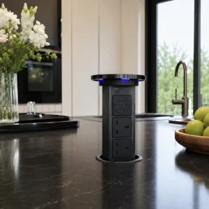 Smart Pop-Up Socket Wireless Charger 15W Kitchen Island Motorized Power Plug for Network IP44 16A/15A/10A Rated Current 3