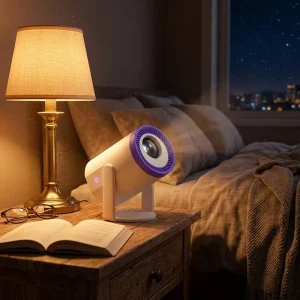 Smart Portable Projector LED Video Projector Mini Quad Core Android 14 Dual Wifi LCD for Home 200ANSI Projector
