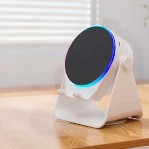 Smart Portable Wireless Induction Speaker with RGB LED Lighting Phone Stand Holder and Loudspeaker for Mobile Phones
