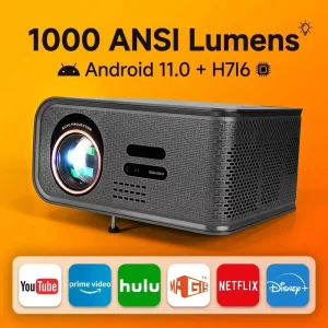 Smart Projector Android Wifi Native 4k Home Projectors Amusement Equipment 30000 Lumens 1080P Theater TV Proyector