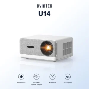 Smart Projector Real 750 ANSI 4K Android 9 Auto Focus & Keystone, Sealed Dust Proof Optical Engine Home Cinema