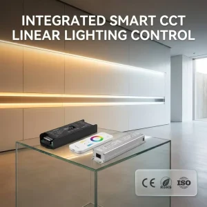 Smart RF Touch CCT LED Strip Controller Kit-Dual White Dimmer 20A Receiver-High Power Slim Driver Power Supply-Sconce-LED