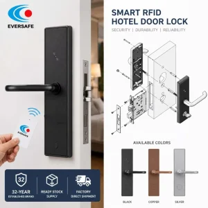 Smart RFID Hotel Door Lock System with Free Management Software Zinc Alloy Card Access Lock for Resorts
