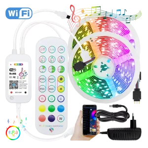 Smart RGB LED Strip Kit with TUYA Alexa and Google Home Controller 12V PWM Remote RF for Bedroom Lighting LED Dimmer