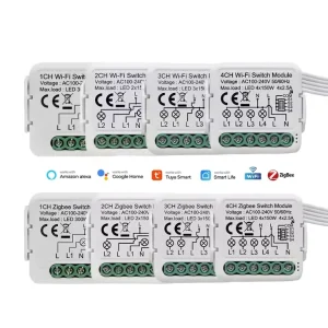 Smart Relay Module WiFi Zigbee 1CH 2CH 3CH 4CH Switch Controller AC100 240V Compatible Alexa Google Home Light Automation