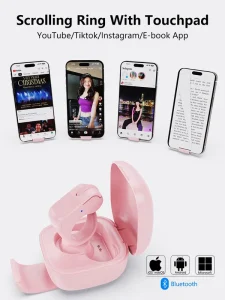 Smart Remote Control Ring for iPhone, Tablet, and Android Devices with Scrolling, Camera Shutter, and E-Book Page Turner Functions