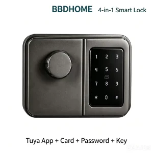 Smart Rim Lock Single & Double Side Digital Lock 4 in 1 APP Password IC Card Key Smart Lock