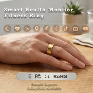 Smart Ring, Fitness Tracker Heart Rate Blood Oxygen Step Counter Pedometer, OEM Waterproof Activity Ring for Swimming