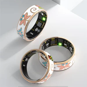 Smart Ring IP68 Waterproof Stainless Steel Vintage Geometric App Control Fitness tracker Heart Rate Sleep Monitoring Women