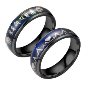 Smart Ring Intelligent Changing Temperature Sensing Couples Ring Men Women Personalized Tungsten Stainless Steel Mood Rings
