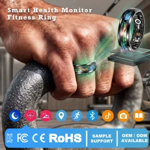 Smart Ring Luxury Fitness Tracker Blood Oxygen Heart Rate 10ATM Waterproof Ring for Swimming Ready
