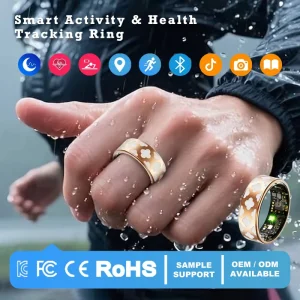 Smart Ring, Premium Artisan Wearable, Health Monitor with Heart Rate & Sleep Tracking, Gesture Control Fitness Ring, OEM Ready