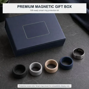 Smart Ring Protector Cover Gift Box Set Anti Scratch Silicone Covers Compatible with Ring Men Women
