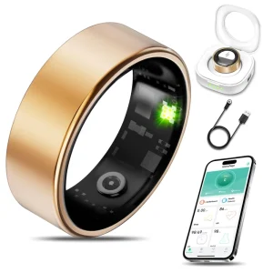 Smart Ring SR01 Fitness Tracker for Men Long Battery Life Heart Rate Blood Oxygen Monitor 5ATM Waterproof for Sports