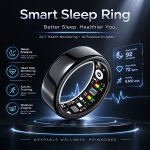 Smart Ring Sleep Tracker Health Monitor Heart Rate Blood Oxygen Fitness Tracking 5ATM Waterproof OEM ODM Custom Logo