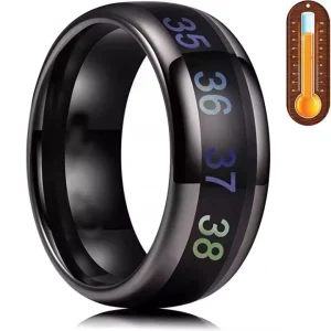 Smart Rings Temperature Ring Fashion CLASSIC Alloy Gemstone Rings Stainless Steel Intelligent Sensing Titanium Steel Geometric