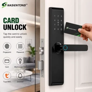 Smart Room Door Lock Fingerprint Password Card Key WiFi Digital Lock for Hotel Apartment Office