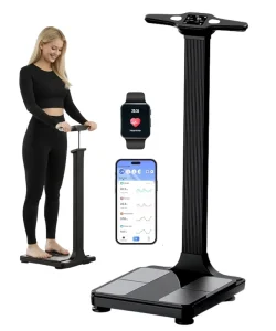 Smart Scale Bend-Free Smart Scale with BMI, Body Fat, Muscle Mass, Full Body Composition Scale with Digital Weight Tracking