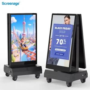 Smart Screen 2000nits High Brightness LCD Monitor 43/55 Inch 1920×1080 Resolution Outdoor Dual-Sided Mobile Aluminium