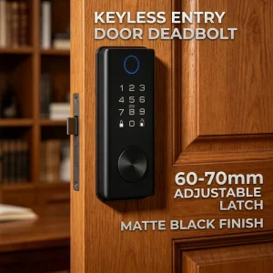 Smart Security Lock Black Finish Multi Unlock Modes Intelligent Lock for Household Hotel Use
