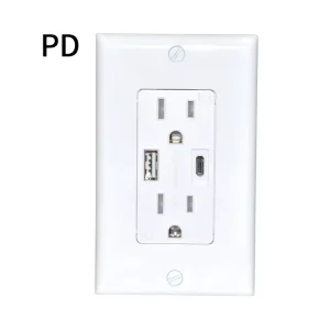 Smart Socket Us Standard Fast Charging Usb Socket 125v 15A 20a Type C Usb Wall Outlet