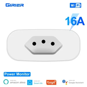 Smart Socket for Home Management Power Energy Monitor App Remote Control Type N Tuya WiFi 16A Plug