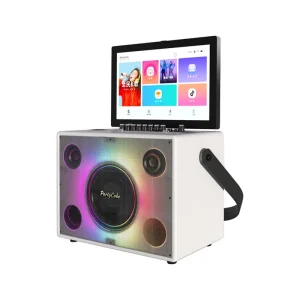 Smart Speaker with Colorful Lamp Light and Touch Screen Multimedia Amplifier for Karaoke