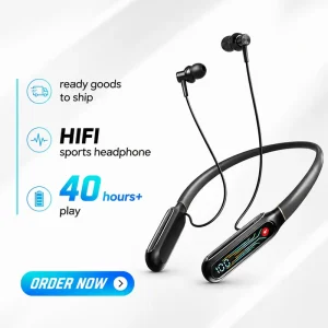 Smart Sports In Ear Headphone 50 Hours Playtime JL HiFi Stereo Wireless Digital Display AI Headset Type c IPX 4 Waterproof