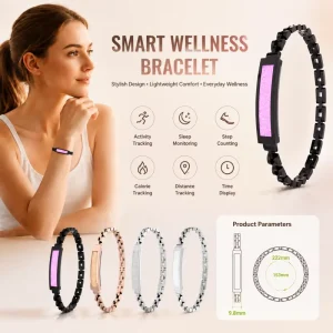 Smart Steel Bracelet Ladies Fashion Band Sports Fitness Tracker Sleep Health Monitoring App Gesture Control IP68 Waterproof