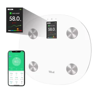 Smart TFT Body Composition Scale 15 Metrics BMI Body Fat Monitor Bluetooth Sync with Health Apps