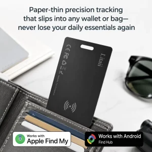Smart Tag Card Tracker Official Certified Mini GPS Locator for Wallet Luggage Bag Works with Apple Find My Google Find My Device