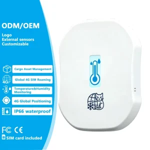 Smart Temperature Humidity Sensor with USB Interface ABS Material 4G GPS Monitor IP66 and Free Global SIM Card