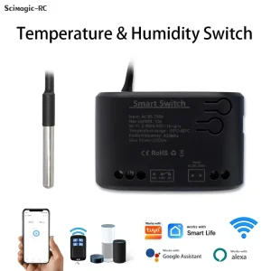 Smart Temperature Switch WiFi Control 1 Gang AC 85 250V Monitoring Thermostat Passive Dry Contact Relay Match Alexa