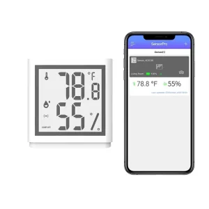 Smart Temperature and Humidity Sensor with CE/FCC/SAA/ ROHS Certificate for Indoor Baby Pets Room