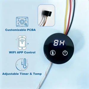 Smart Thermostat Round Wifi Smart Switch Precise Temperature Control for Wall Mount Towel Dryer Roller Smart Thermostat