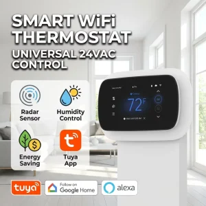 Smart Thermostat WiFi Tuya 24VAC Touchscreen Energy Saving HVAC System Part for USA HVAC Contractors Home OEM ODM FCC Certified