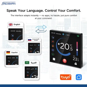 Smart Thermostat WiFi Tuya App Control Touchscreen Digital Programmable Temperature Controller 16A 220V for Home Floor Heating