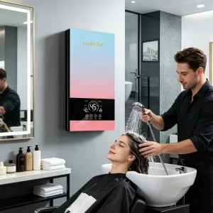 Smart Thermostatic Tankless Instant Electric Water Heater 7000W with Gradient Design for Beauty Salon Hair Washing
