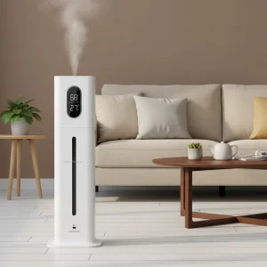 Smart Touch Panel 8L Tower Humidifier Quiet Operation High Mist Output Floor Standing Air Humidifier with Remote