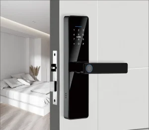 Smart Touch Screen Lever Door Lock, Biometric Fingerprint Security Access for Office & Modern Home