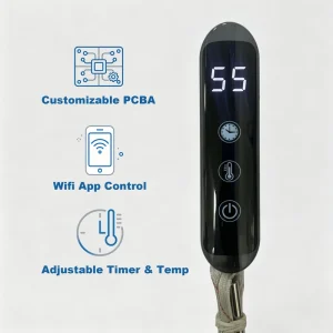 Smart Touch Screen Temperature Controller for 32mm Round Tube Heated Towel Rail with Optional WiFi Control