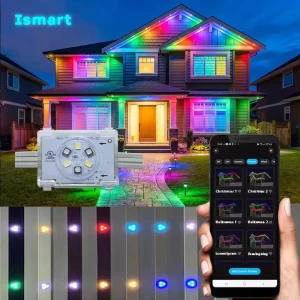 Smart Track LED Lighting 48V IP68 RGBW Color Changing with App Control for Building Eaves Christmas Lights