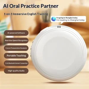 Smart Translate Circle Portable AI Phone Assistant Real-Time Voice Translator, One-Click Translation for Travel & Meetings