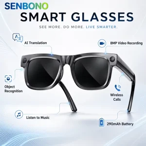 Smart Translation Glasses 290mAh Long Standby 8MP Video Recording GPT AI Model Wireless BT Calling Smart Glasses