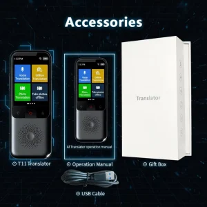 Smart Translator 138+ Languages OLED Touchscreen Portable Mini WiFi Offline Voice Translation QWERTY Keyboard Type-C