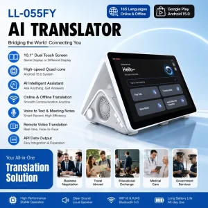 Smart Translators 10.1 Inch AI Translator With Dual Display 165 Languages Online Offline Translation Voice To Text Recorder
