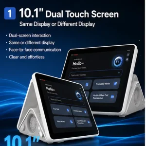 10.1 Inch Dual Screen AI Translation Device 165 Languages Voice Translator Meeting Recorder Android 15