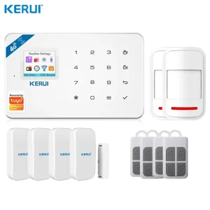 Smart Tuya WiFi GSM ABS Wireless Security Alarm Kit with Tuya App Control Motion Sensor & 10 20m Detection Range