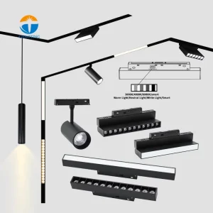 Smart Tuya Zigbee 2.4G WiFi DC48V Magnetic LED Track Light System Dial Dimmable CCT Adjustable Flood Spot Wall Washer Lighting