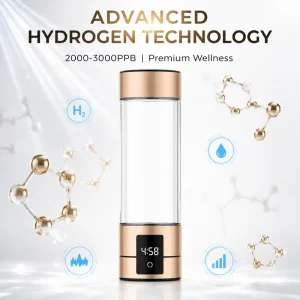 Smart Type-C Rechargeable Hydrogen Water Bottle Generator Portable SPE PEM Ionizer Cup LCD Display 400ml Home Travel